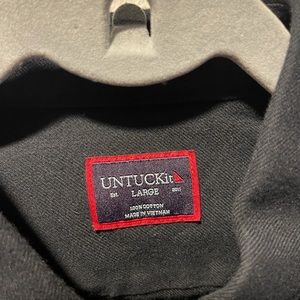 Untuckit Button Down Dress Shirt Black Large